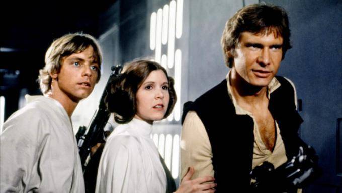Luke, Leia and Han Solo in Star Wars
